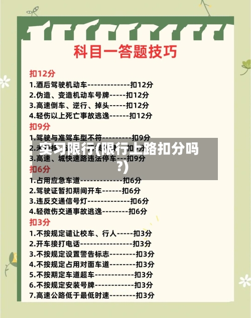 实习限行(限行上路扣分吗?)-第2张图片