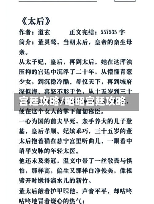 宫廷攻略/昭昭宫廷攻略-第2张图片