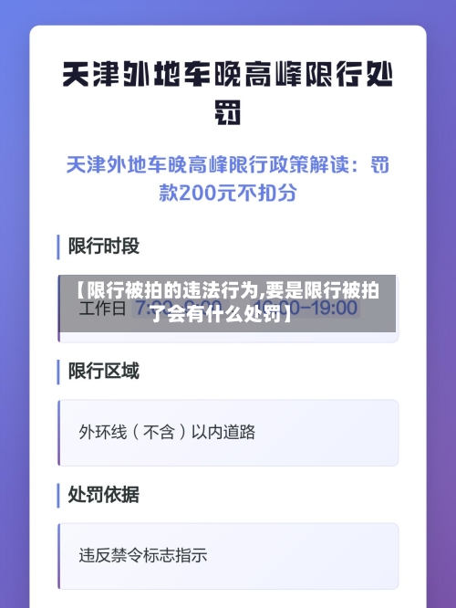 【限行被拍的违法行为,要是限行被拍了会有什么处罚】